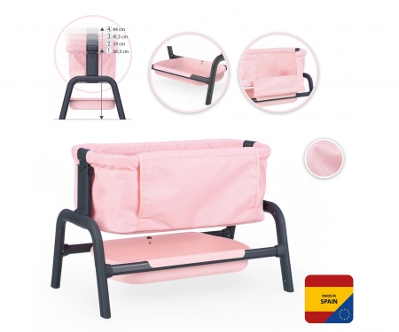 Postýlka Maxi Cosi světle růžová pro panenky smoby Postýlka Maxi Cosi světle růžová pro panenky