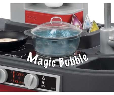 smoby Cucina Studio XXL Bubble con 38 accessori, simula l'effetto dell'acqua che bolle, frigorifero, forno, lavastoviglie, dispenser del ghiaccio, macchina del caffè