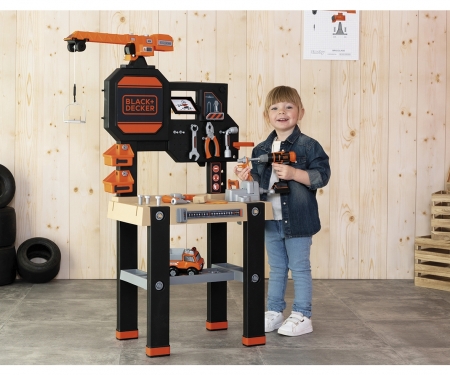 Black & Decker Velká pracovní dílna s jeřábem smoby Black & Decker Velká pracovní dílna s jeřábem