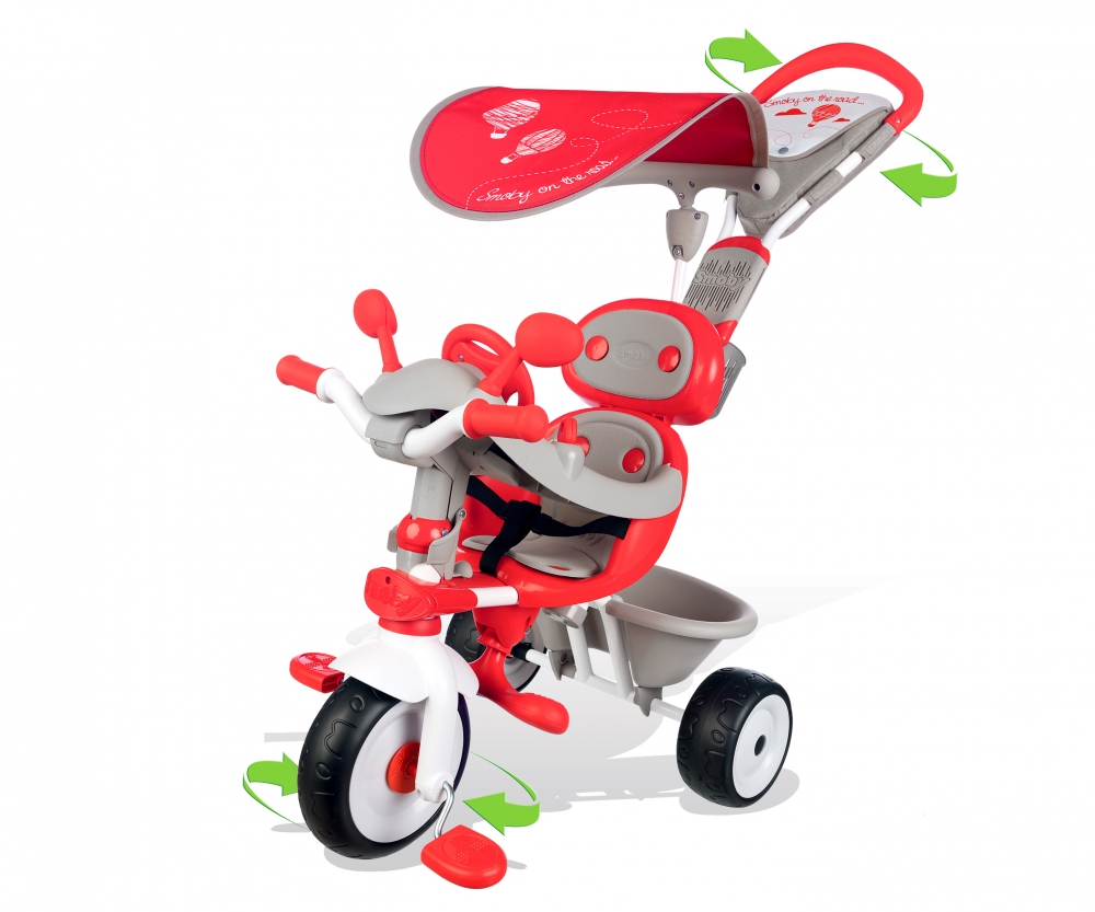 Tricycle Baby Too Cocooning Evolutif  Smoby Vélo Porteur Poussette Réglable Sac 