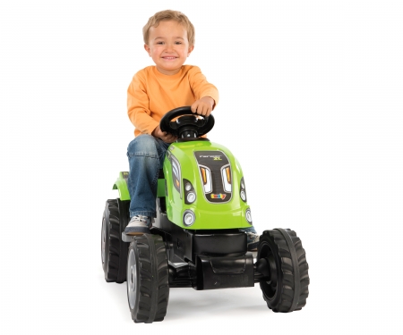 smoby Šlapací traktor Farmer XL zelený s vozíkem