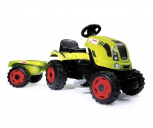 smoby Šlapací traktor CLAAS zelený s vozíkem