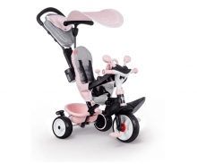 Smoby 740600 Baby Driver Comfort Dreirad mit Dach rosa 