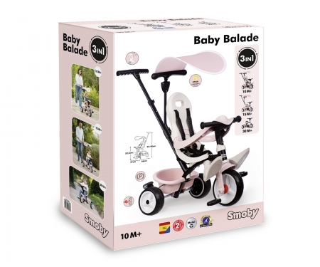 smoby TRICICLO BABY BALADE ROSA