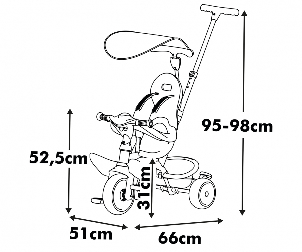 Smoby- Triciclo Baby Balade Rojo (741405) (741105 Smoby- Triciclo Baby Balade Rojo (741405) (741105