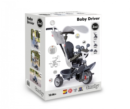 smoby TRICICLO BABY DRIVE CONFORT GRIS