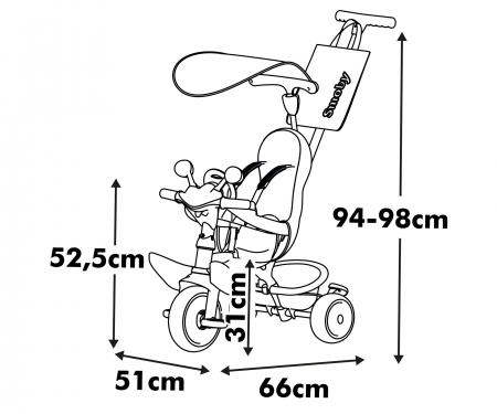 smoby TRICICLO BABY DRIVER CONFORT ROSA