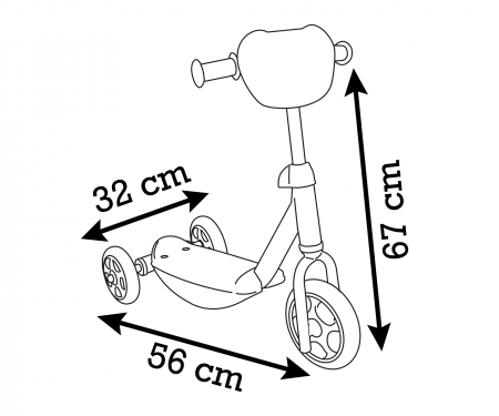 smoby PATINETE 3 RUEDAS STITCH