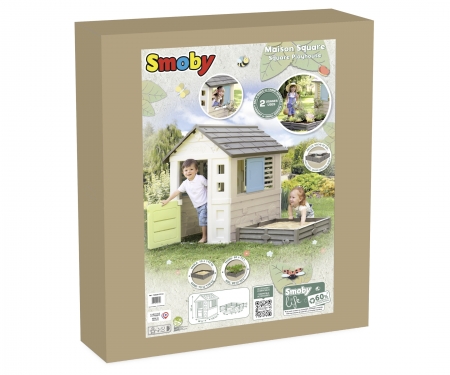 smoby Domeček Life s čtvercovým pískovištěm/záhonem