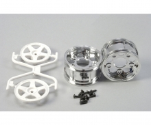 tamiya 1:10 Wheels (2) 5-Spoke Chr./white 30mm