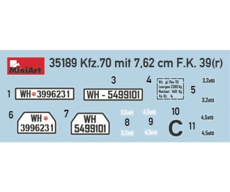 1:35 Kfz.70 allemand avec Pak 7,62 cm F.K.39(r)
