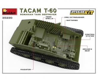 1:35 Tacam T-60 Rom. Intérieur de char de chasse.