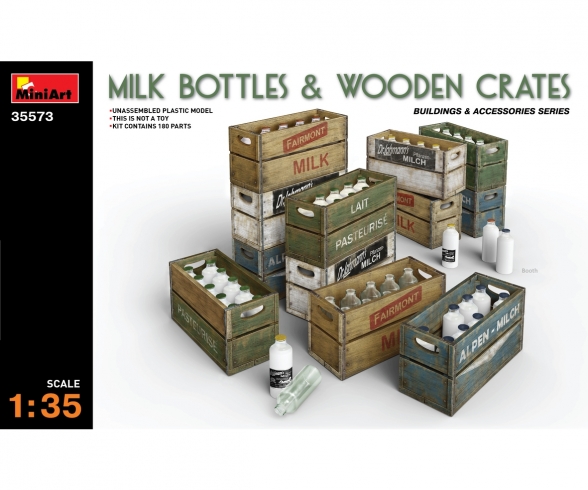 1:35 Milk Bottles & Wooden Crates