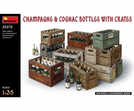 1:35 Champ./Cognac Bottles w/Crates