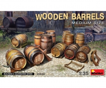 1:35 Wooden Barrels. Medium Size (12)