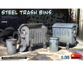 1:35 Steel Trash Bins modern