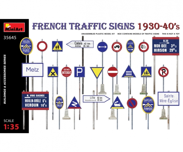 1:35 Verkehrsschilder Frankreich 1930-40