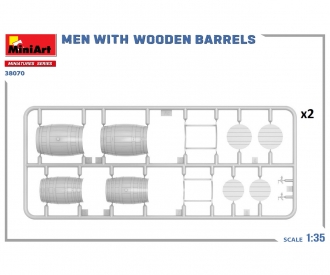 1:35 Fig.-Set Men w. wooden Barrels (2)