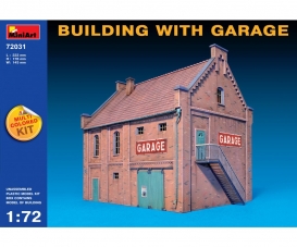1:72 Gebäude mit Garage/Werkstatt einge.