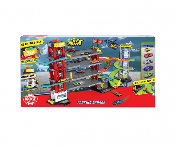 Dickie Toys Parking Garage: 4-stöckiges Parkhaus mit Rampen & Aufzug Dickie Toys Parking Garage: 4-stöckiges Parkhaus mit Rampen & Aufzug