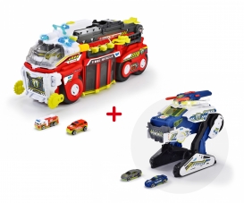 Xruison Feuerwehrauto Spielzeug Auto mit Sound und Licht, 4D LED