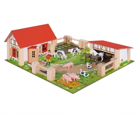 TOWO Ferme jouet avec animaux en bois - Shinnington Farm - cabane en  rondins de bois ferme en