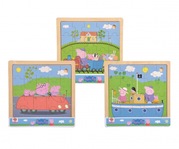 Peppa Pig, puzzle en marqueterie, 3 ass