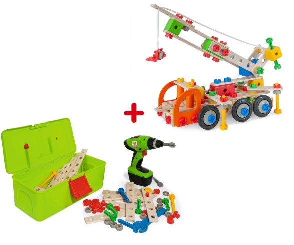 Buy Eichhorn Constructor Wooden Toy Crane Bundle online Eichhorn