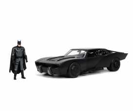 Batmobil Classic TV Serie mit LED Licht und 2 Figuren Batman und Robin 1/18  Jada Modell Auto mit individiuellem Wunschkennzeichen