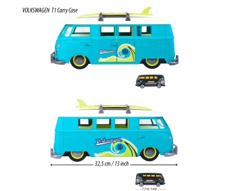 Mallette de transport pour voiture miniature en forme de Van Volkswagen et  3 véhicules - Majorette - Mini véhicules et circuits - Jeux d'imagination