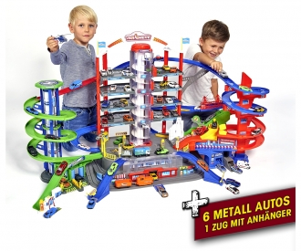 Enfants 3 étages piste de course voiture garage jouet avec 8 voitures et 1  hélicoptère set de jeu