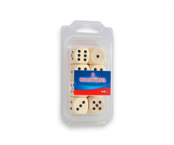 Wooden dices natural colour 20mm