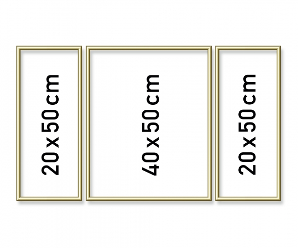 Cadre en aluminium triptyque 50 x 80 cm