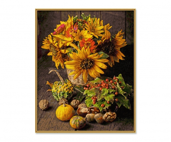 Still life in autumnal colors - painting by numbers