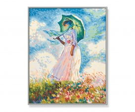 “Lady with a parasol” based on Claude Monet (1840-1926) - painting by numbers