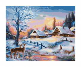 Winter landscape - painting by numbers