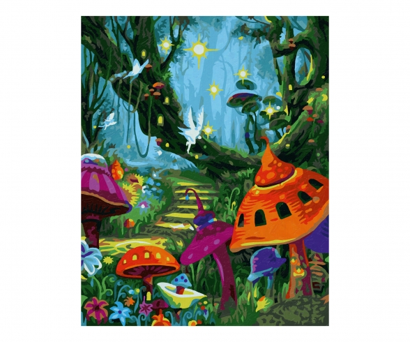 Enchanted mushrooms - painting by numbers