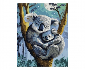 Koala mit Baby Malen nach Zahlen
