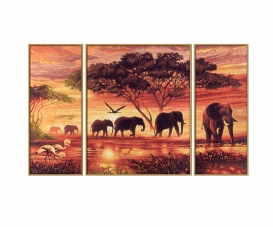 Malen Nach Zahlen Kit – 3-teilig, Pfingstrose & Berg, 16x20 Zoll, Leinwand Mit Rahmen