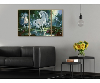 A unicorn in the magic forest - painting by numbers