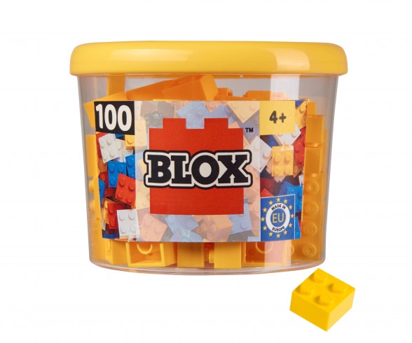 Blox - 100 briques de 4 pièces jaunes - compatibles avec les briques de jeu connues