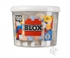 Blox - 100 4er Bausteine weiß - kompatibel mit bekannten Spielsteinen
