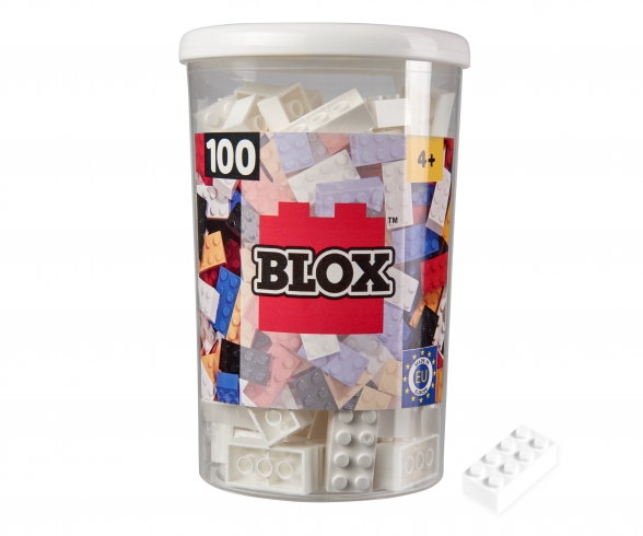 Blox - 100 briques de 8 blanches - compatibles avec les briques de jeu connues