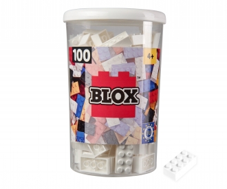 Blox - 100 8er Bausteine weiß - kompatibel mit bekannten Spielsteinen