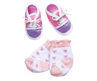 New Born Baby Shoes with Socks, 4-ass.