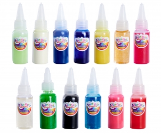 Aqua Gelz Deluxe Set Glowz - 6 bouteilles de gel de couleur, avec