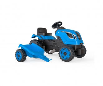 Smoby Tracteur Farmer XL blue + remorque