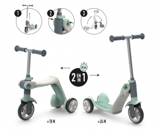 Smoby Switch 2in1 Laufrad und Scooter mit 3 Rädern