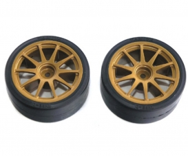 Drift Tires Type D w/Wheels gold 26mm(2)