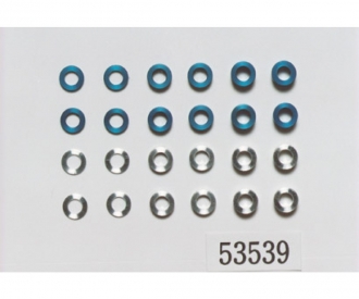 Aluminum Buchsen-Set 5,5/3mm blau/silber